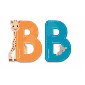 Janod písmenko ze dřeva B Sophie The Giraffe 09546 modré oranžové