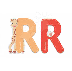 Janod dřevěné písmeno R Sophie The Giraffe 09562 oranžové červené