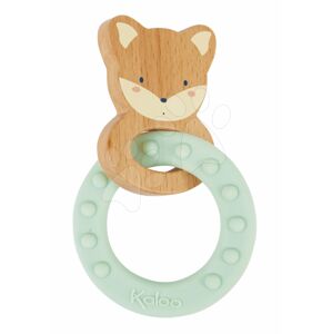 Kousátko s dřevěnou liškou My Fox Teething Ring Home Kaloo se silikonovým kroužkem 14 cm od 0 měsíců