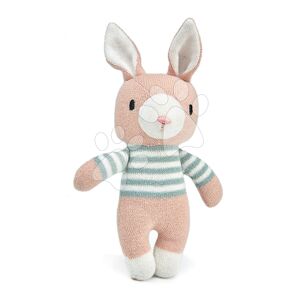 Panenka pletená zajíček Finbar Hare Knitted Baby Doll ThreadBear 18 cm z jemné a měkké bavlny s dárkovým štítkem od 0 měsíců