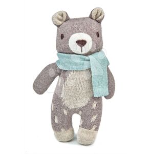 Panenka pletená medvěd Fred the Bear Knitted Baby Doll ThreadBear 18 cm z jemné a měkké bavlny s dárkovým štítkem od 0 měsíců