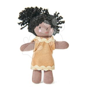 Panenka hadrová Mini Gigi Doll ThreadBear 12 cm z měkkého úpletu z bavlny s černými vlásky