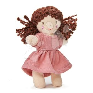 Panenka hadrová Mini Mimi Doll ThreadBear 12 cm z měkkého úpletu z bavlny s hnědými vlásky