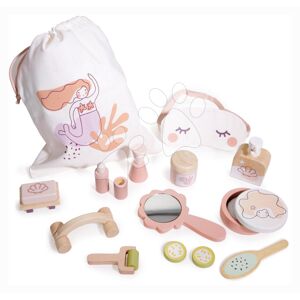 Drevený kúpeľňový set pre bábiku Spa Retreat Set Tender Leaf Toys v textilnej taške s 11 doplnkami od 3 rokov TL8115
