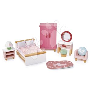 Dřevěný nábytek do ložnice Dovetail Bedroom Set Tender Leaf Toys 9dílná souprava s komplet vybavením a doplňky