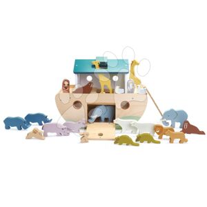 Dřevěná Noemova archa se zvířátky Noah's Wooden Ark Tender Leaf Toys 10 párů zvířat
