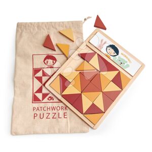 Dřevěná mozaika Patchwork Quilt Puzzle Tender Leaf Toys hnědé trojúhelníky 32 dílů 4 barvy