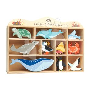Dřevěná mořská zvířata na poličce 10 ks Coastal set Tender Leaf Toys