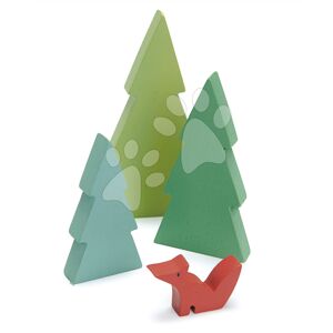 Dřevěné jehličnaté stromy Fir Tops Tender Leaf Toys tři druhy s liškou